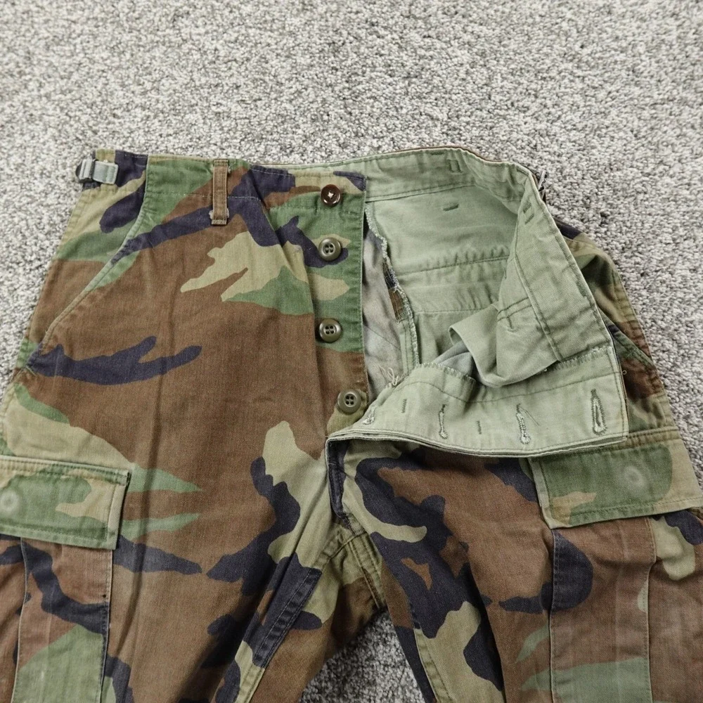 Military Pants Mens S Woodland Camo Combat Trouser Cargo Paratrooper Double Knee